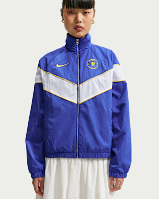 Chelsea FC Windrunner Nike UV Dokuma Kadın Futbol Ceketi. Nike TR